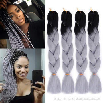 dark gray jumbo hair braid twist 400g, 2 tone and 3 tone ombre color jumbo synthetic braiding hair